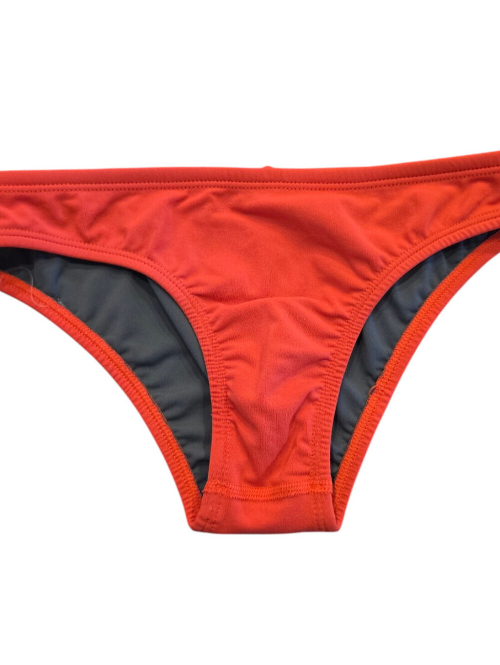 Jolyn Bikini Bottom Womens Sz S Coral Orange Drawstring Lined Swimwear Logo